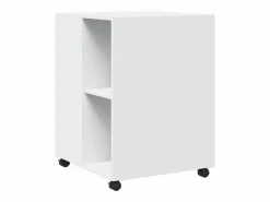 Mesa auxiliar con ruedas blanca 55x60x78 cm madera de ingeniería Blanco