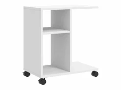Clicnbuy Mesa auxiliar con ruedas madera ingeniería 50x30x55 cm Blanco Best