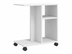 Clicnbuy Mesa auxiliar con ruedas madera ingeniería 50x30x55 cm Blanco Best