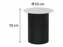Habitat et jardin Mesa Auxiliar|Mesa auxiliar de cerámica "Eclat", mesita de noche - 50 x 50 x 55 cm - Blanco