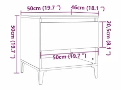 Clicnbuy Mesa auxiliar de madera contrachapada Sonoma 50x46x50 cm Gris Sale