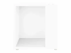 Clicnbuy Mesa auxiliar de madera contrachapada 33x33x34,5 cm Blanco