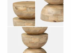 Mesa auxiliar de madera de mango natural^Sweeek Outlet