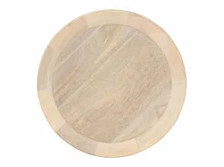Clicnbuy Mesa auxiliar de madera maciza de mango Ø40x45 cm Marru00f3n Outlet