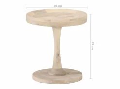 Clicnbuy Mesa auxiliar de madera maciza de mango Ø40x45 cm Marru00f3n Outlet