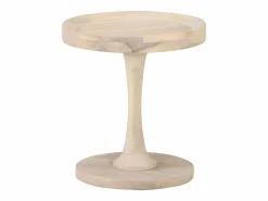 Clicnbuy Mesa auxiliar de madera maciza de mango Ø40x45 cm Marru00f3n Outlet