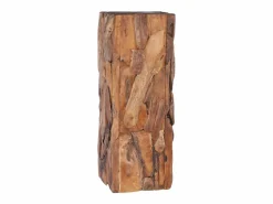 vidaxl Mesa auxiliar de madera maciza de teca 30x30x80 cm Color natural claro Hot