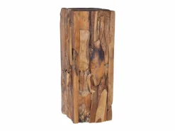 vidaxl Mesa auxiliar de madera maciza de teca 30x30x80 cm Color natural claro Hot