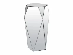 Vente-unique Mesa Auxiliar|Mesa auxiliar de MDF, espejo y acero inoxidable - Color: plata - SIGRID