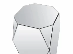 Vente-unique Mesa Auxiliar|Mesa auxiliar de MDF, espejo y acero inoxidable - Color: plata - SIGRID
