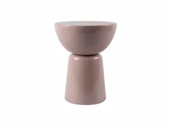 Vente-unique Mesa auxiliar de metal - claro brillante - MENIRO Rosa Clearance