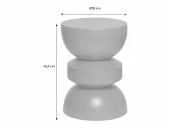 Sweeek Mesa auxiliar de metal Crema Outlet