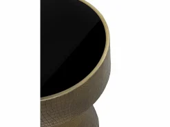 Mesa auxiliar de metal doraro y cristal negro Dorado Hot