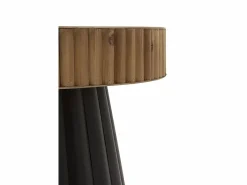 Mesa auxiliar de metal y madera natural Negro Clearance