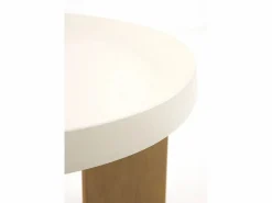 Mesa auxiliar de metal y madera Blanco Sale