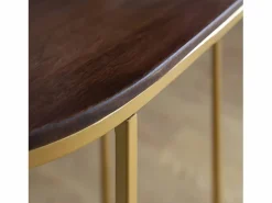 Made In Meubles Mesa Auxiliar|Mesa auxiliar de metal y madera de mango Léon