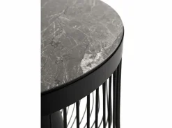 Mesa Auxiliar|Mesa auxiliar de metal y mármol, color