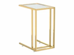 vidaxl Mesa Auxiliar|Mesa auxiliar de ordenador vidrio transparente 50x35x65 cm