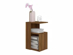 Clicnbuy Mesa auxiliar madera contrachapada marrón roble 36x30x56 cm Marru00f3n Discount