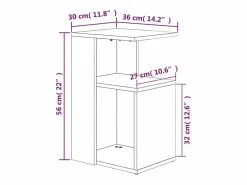 Clicnbuy Mesa auxiliar madera contrachapada marrón roble 36x30x56 cm Marru00f3n Discount