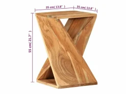 vidaxl Mesa auxiliar madera maciza de acacia 35x35x55 cm Color natural claro Hot