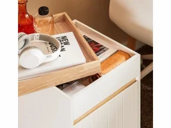 Sobuy Consola Escritorio|Mesa Auxiliar Mesa de Centro con 1 Puerta ASK03-W ES