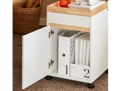 Sobuy Consola Escritorio|Mesa Auxiliar Mesa de Centro con 1 Puerta ASK03-W ES