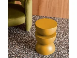 Sweeek Mesa auxiliar o mesita de metal mostaza Amarillo Clearance