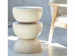 Sweeek Mesa auxiliar o mesita de metal Crema Sale