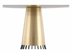 Mesa auxiliar redonda de acero lacado y dorado 41 cm diám. SPLEEN^Miliboo Discount