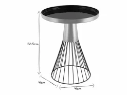 Mesa auxiliar redonda de acero lacado y dorado 41 cm diám. SPLEEN^Miliboo Discount