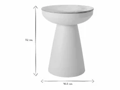 Mesa auxiliar redonda de diseño con almacenaje de metal greige y madera maciza de mango 52 cm TAM^Miliboo Outlet