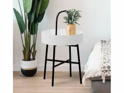 Mesa Auxiliar Redonda Jaipur, Tapa de MDF , Estructura metálica^VS Venta-stock