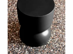 Sweeek Mesa auxiliar, rincón de sofá, mesita metal ø32 x h42cm Negro Hot