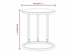 Clicnbuy Mesa auxiliar vidrio templado transparente y 45 cm Dorado