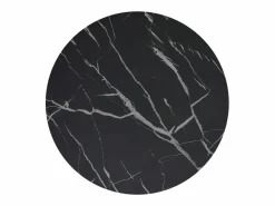 Clicnbuy Mesa auxiliar vidrio templado mármol negro y 45 cm Dorado