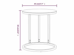 Clicnbuy Mesa auxiliar vidrio templado mármol negro y 45 cm Dorado
