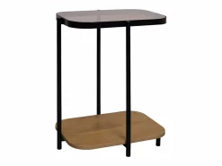 Mesa auxiliar vintage de metal negro con 2 tableros natural^Sweeek Sale