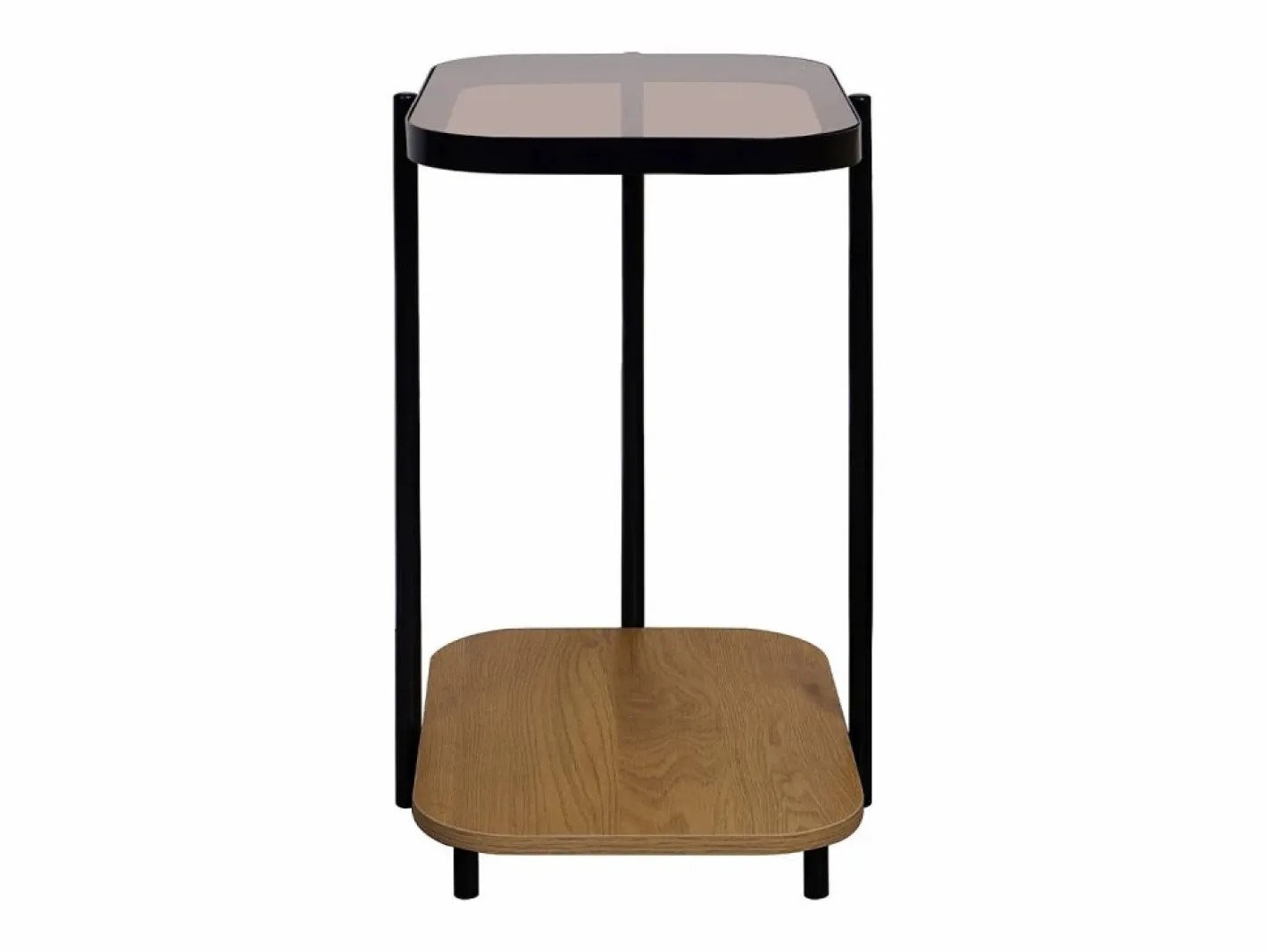 Mesa auxiliar vintage de metal negro con 2 tableros natural^Sweeek Sale