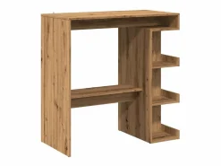 Clicnbuy Mesa bar con estante almacenaje roble artisan 100x50x101,5 cm Marru00f3n Outlet