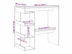 Clicnbuy Mesa bar con estante almacenaje roble artisan 100x50x101,5 cm Marru00f3n Outlet