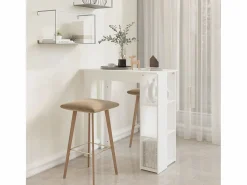 Mesa bar con estante madera contrachapada 102x50x103,5cm^Clicnbuy Best