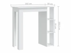 Mesa bar con estante madera contrachapada 102x50x103,5cm^Clicnbuy Best