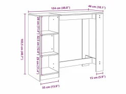 Clicnbuy Mesa bar con estante madera hormigón 124x46x103,5 cm Gris Online