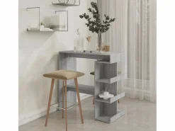 Mesa bar estante almacenaje Sonoma 100x50x101,5 cm ES242249 Gris Discount