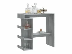 Mesa bar estante almacenaje Sonoma 100x50x101,5 cm ES242249 Gris Discount