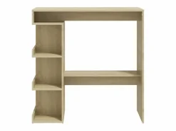 Mueble Bar|Mesa bar estante almacenaje contrachapada roble 100x50x101,5 cm ES626390