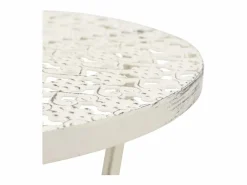 Clicnbuy Mueble Bar|Mesa bistró estilo vintage metal redonda 40x70 cm blanca