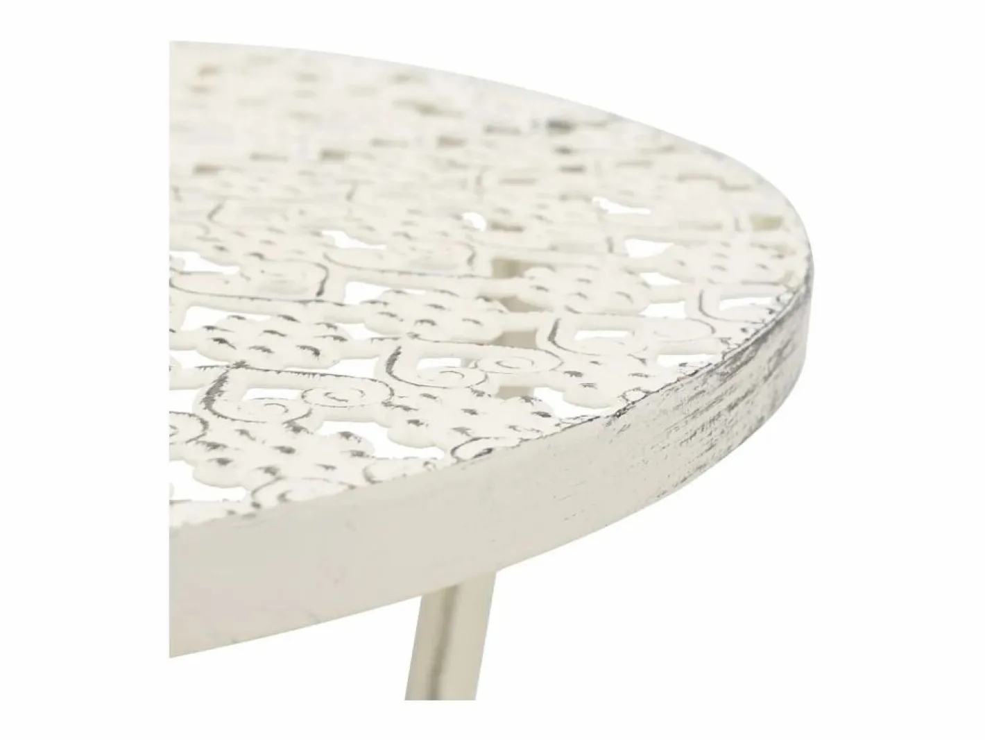 Clicnbuy Mueble Bar|Mesa bistró estilo vintage metal redonda 40x70 cm blanca