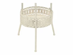 Clicnbuy Mueble Bar|Mesa bistró estilo vintage metal redonda 40x70 cm blanca